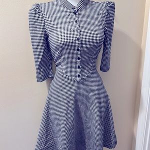 Gingham black and white dress